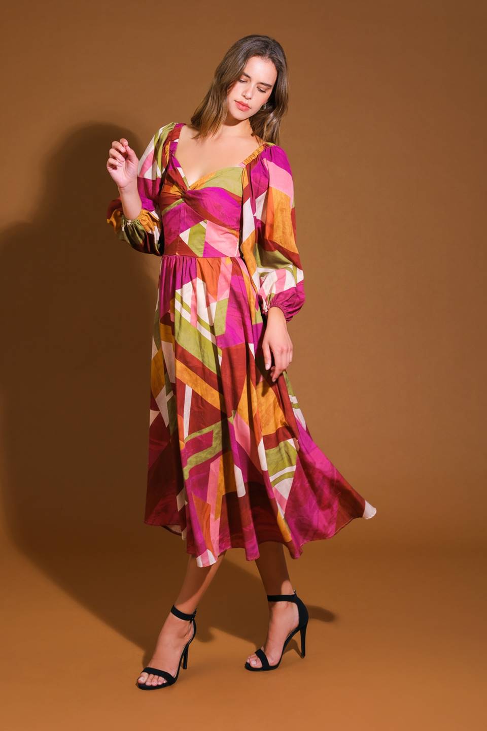 FLORAL CASCADE WOVEN MINI DRESS Flying Tomato